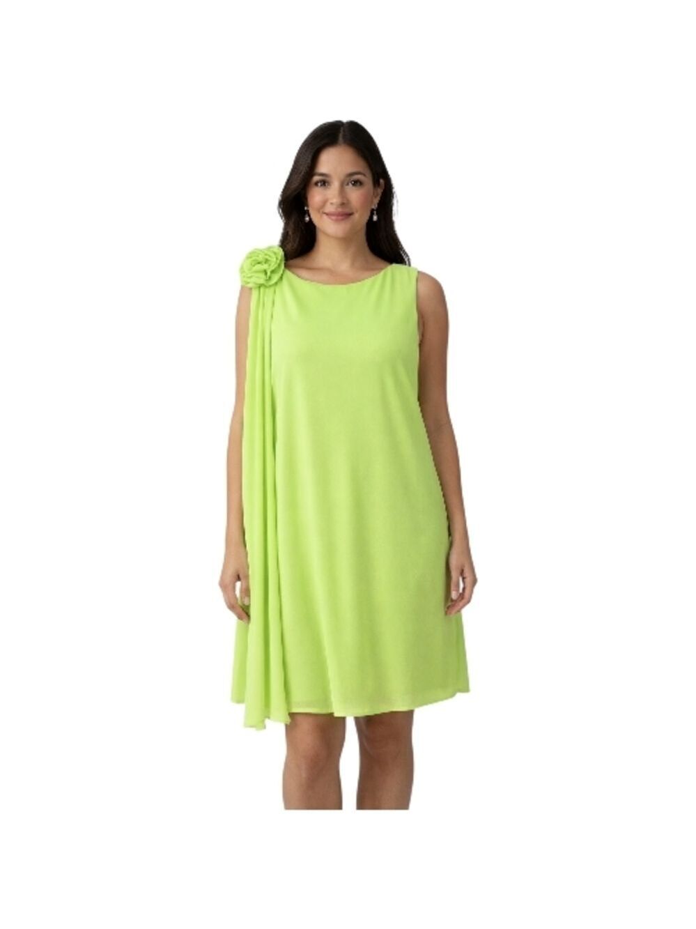 Jessica Howard Neon Green Rosette Dress Size 12 NWT